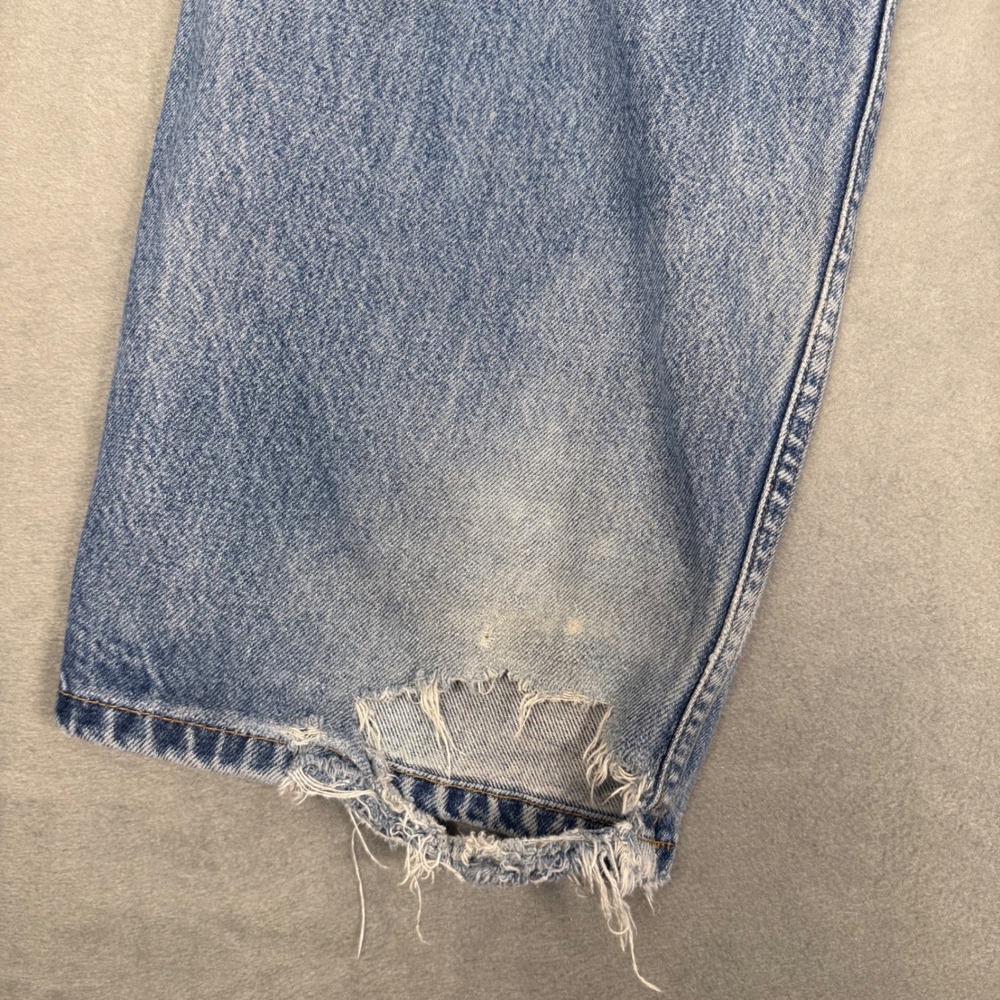 90s Tommy Hilfiger Carpenter Jeans Mens 33x32 Light Distressed 90s Baggy Skater - Picture 12 of 14